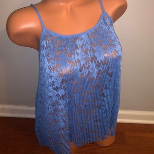 NWT ZARA W/B Collection Blue Sheer Tank Top S